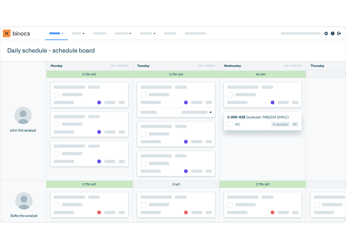 Binocs Daily Schedule-Schedule Board