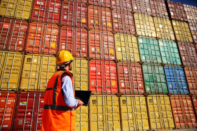 Engineer Stack of Cargo Containers.