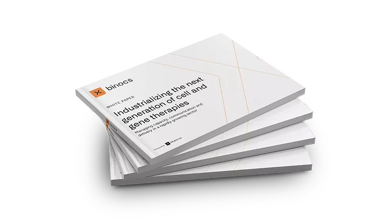 Binocs CGT Panel Discussion White paper Industrializing the next generation of cell and gene therapies mockup